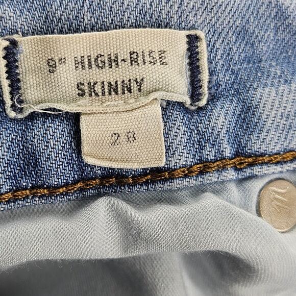 MADEWELL 9" HIGH-RISE SKINNY Women's Blue Jean Pant Size 28 - Picture 12 of 16